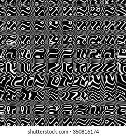 distorted strips - two color vector seamless pattern