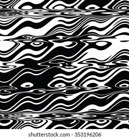 distorted strips - two color vector seamless pattern