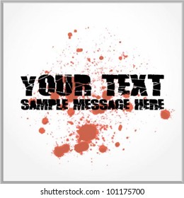 Distorted text with blood spatter