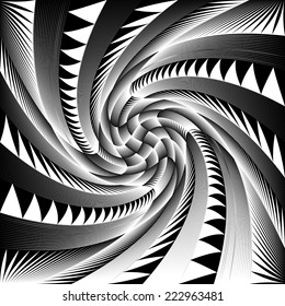 Distorted tiles with pointed shapes.