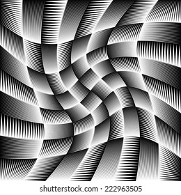 Distorted tiles with pointed shapes.