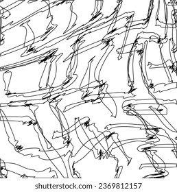 Distorted transparent thin figures or stripes imitate the microcosm viewed under a microscope.