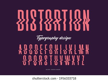 distorted typography design vector, illustration