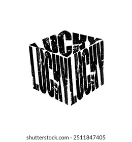Tipografía distorsionada Lucky Black White Design 