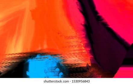 Distorted warped video. Online TV broadcast failed due to loss of data stream. Vector illustration.