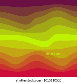 Distorted wave colorful texture. Abstract dynamical rippled surface. Vector stripe deformation background. Transition and gradation of color.