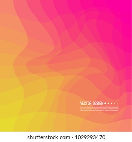 Distorted wave colorful texture. Abstract dynamical rippled surface. Vector stripe deformation background. Transition and gradation of color.