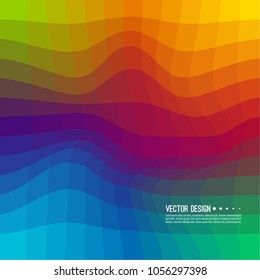 Distorted wave colorful texture. Abstract dynamical rippled surface. Vector stripe deformation background. Transition and gradation of color.