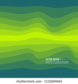 Distorted wave colorful texture. Abstract dynamical rippled surface. Vector stripe deformation background. Transition and gradation of color.