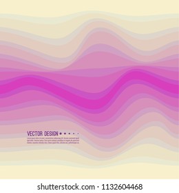 Distorted wave colorful texture. Abstract dynamical rippled surface. Vector stripe deformation background. Transition and gradation of color.