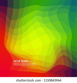 Distorted wave colorful texture. Abstract dynamical rippled surface. Vector stripe deformation background. Transition and gradation of color.