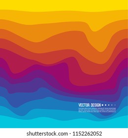 Distorted wave colorful texture. Abstract dynamical rippled surface. Vector stripe deformation background. Transition and gradation of color.