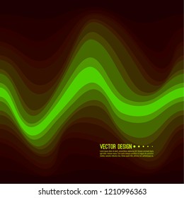 Distorted wave colorful texture. Abstract dynamical rippled surface. Vector stripe deformation background. Transition and gradation of color.