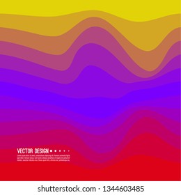 Distorted wave colorful texture. Abstract dynamical rippled surface. Vector stripe deformation background. Transition and gradation of color.