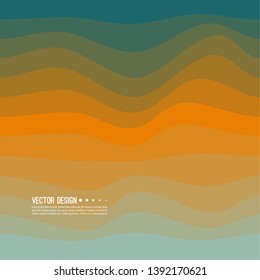 Distorted wave colorful texture. Abstract dynamical rippled surface. Vector stripe deformation background. Transition and gradation of color.