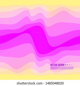 Distorted wave colorful texture. Abstract dynamical rippled surface. Vector stripe deformation background. Transition and gradation of color.