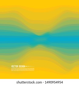 Distorted wave colorful texture. Abstract dynamical rippled surface. Vector stripe deformation background. Transition and gradation of color.