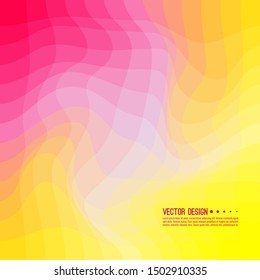 Distorted wave colorful texture. Abstract dynamical rippled surface. Vector stripe deformation background. Transition and gradation of color.