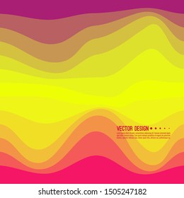 Distorted wave colorful texture. Abstract dynamical rippled surface. Vector stripe deformation background. Transition and gradation of color.