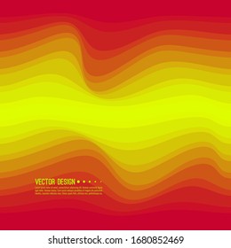 Distorted wave colorful texture. Abstract dynamical rippled surface. Vector stripe deformation background. Transition and gradation of color.