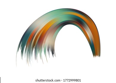 Verzerrte Welle bunter Textur. Abstrakte Volumenoberfläche. Dynamische Wavy Strip Warp. Übergang und Abstufung der Farbgrafik.