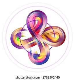 La textura colorida de la ola distorsionada. Superficie de volumen abstracta. Deformación dinámica de tiras onduladas. Transición y gradación de la ilustración de color.