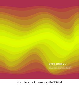 Distorted wave colorful texture. Abstract dynamical rippled surface. Vector stripe deformation background. Transition and gradation of color.