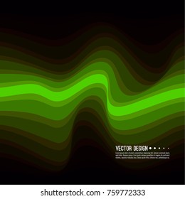 Distorted wave colorful texture. Abstract dynamical rippled surface. Vector stripe deformation background. Transition and gradation of color.