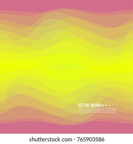 Distorted wave colorful texture. Abstract dynamical rippled surface. Vector stripe deformation background. Transition and gradation of color.