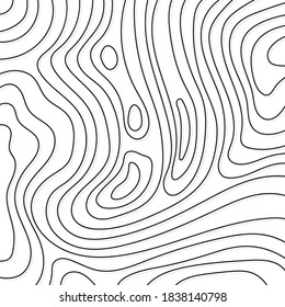 Distorted wave monochrome pattern. Abstract dynamical rippled surface. Vector stripe deformation background. Topographic texture.