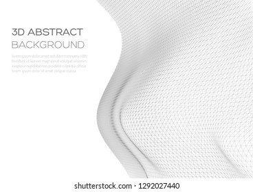 Distorted wave monochrome texture. Abstract dynamical rippled surface.