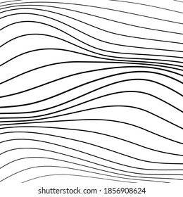 Textura monocroma de ondas distorsionadas. Resumen de la superficie de riego dinámica. Fondo de deformación de la banda del vector.