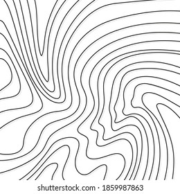 Distorted wave monochrome texture. Abstract dynamical rippled surface. Vector stripe deformation background.