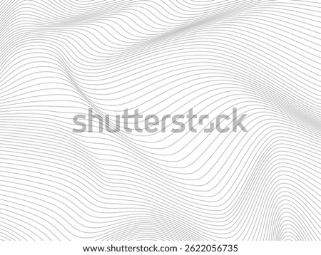 Distorted wave monochrome texture. Black and white wireframe wave. curve surface background