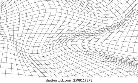 Distorted wave monochrome texture. dynamical rippled surface. 