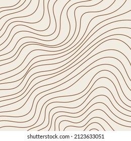 Distorted wave texture. Abstract dynamical rippled surface. Vector stripe deformation background. Wood pattern