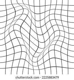 Cuadrícula de línea ondulada distorsionada de diseño de patrones sin interrupciones eps 10