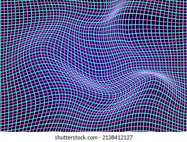 Distorted wavy lines abstract backdrop vector illustration, curve It has violet and blue straight line pattern.	