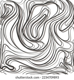 Distorted Wavy Lines Optical Illusion Seamless Pattern Vector Illustration. Abstract Seamless Background with Curly Flowing Lines Monochrome Color Striped Wavy Texture.
