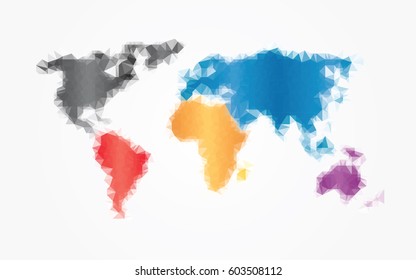 Distorted world map vector illustration.