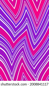 Distorted Zigzag Seamless Pattern Colorful Design Perfect for Interior Design or Fabric Printing Multicolor Vector Purple Fuchsia Tones