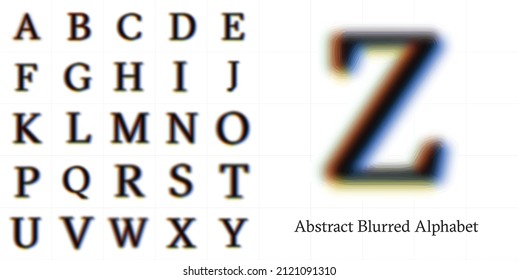 Distortion blur alphabet letters vector image on white background. It's beautiful abstract with modern design font.