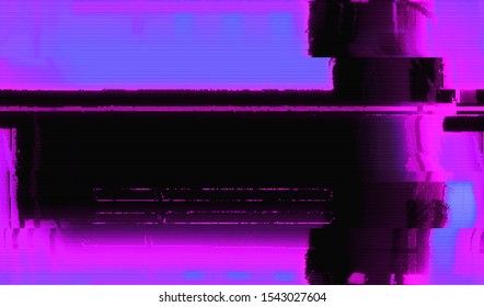 Distortion of digital computer noise. Glitch texture wallpaper. Broken video signal interference. Vector illustration.