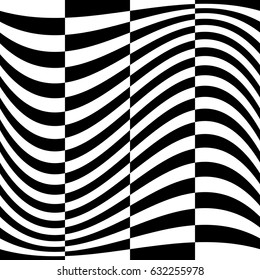 Distortion effects on various patterns. Geometric deformed textured series