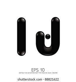 distortion ink alphabet letters vector