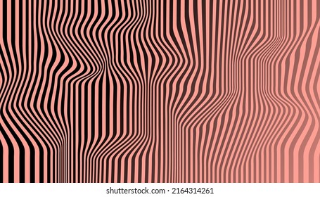 Fondo de líneas de distorsión. Rayas distorsivas, patrón abstracto moderno. Op ondas de ilusión artística. Superficie dinámica