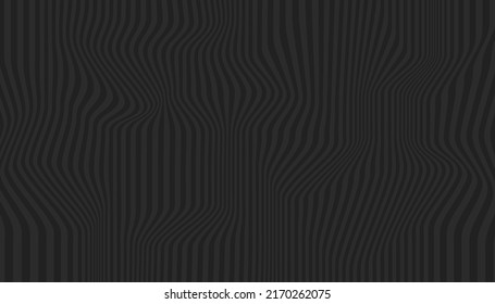 Distortion lines background. Distort stripes, abstract modern pattern. Op art illusion waves. Dynamic surface