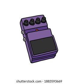 distortion pedal doodle icon, vector illustration