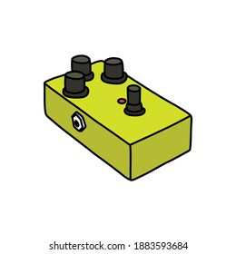 Distortion Pedal Doodle Icon, Vector Illustration