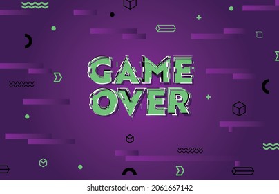Distortion screen for game over. Wallpaper with error message